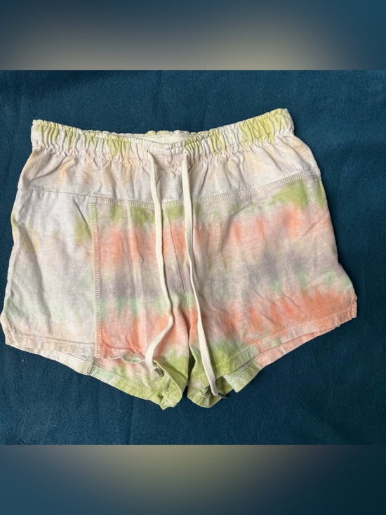 Pants - Tie-Dye Drawstring Women's Shorts - Pastel Pink & Green